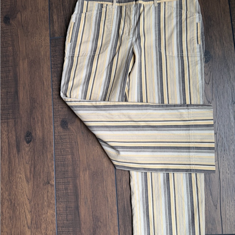 LOFT Striped Ankle Pants in Yellow, Gray, Cream